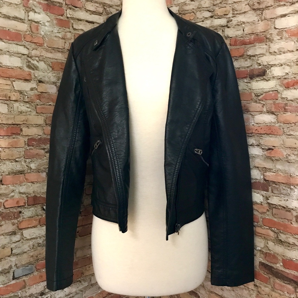 Faux Leather Moto Jacket